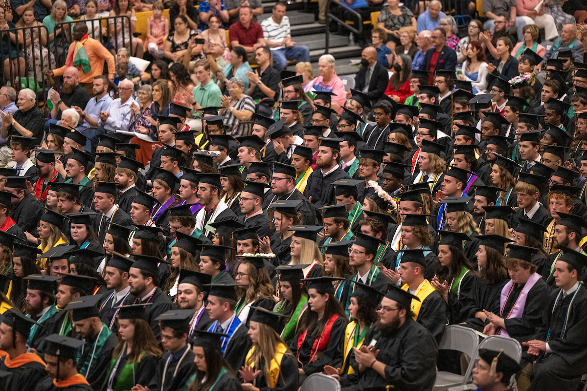 crowd shot at graduation